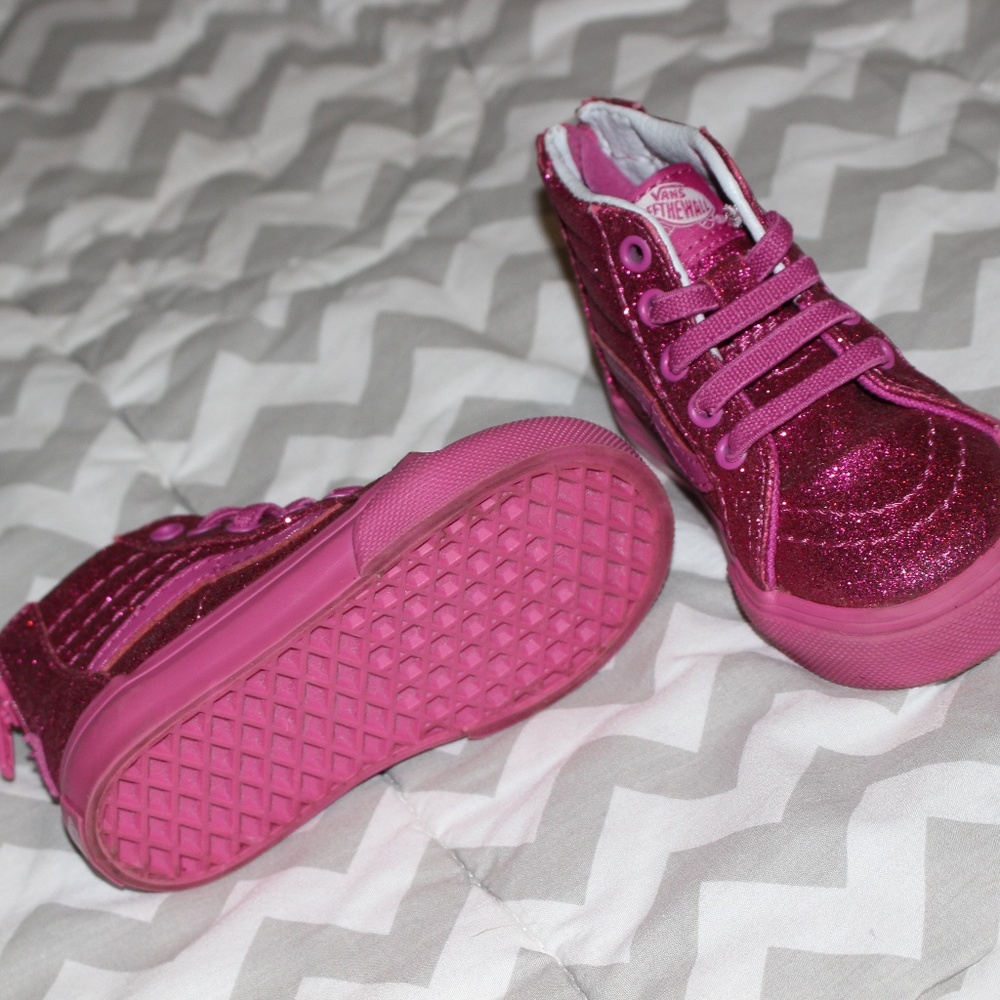 Toddler Pink Glitter Sk8-Hi Vans